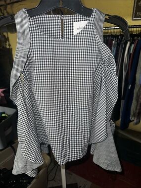 n/nicholas Black & White Gingham Shirt 6